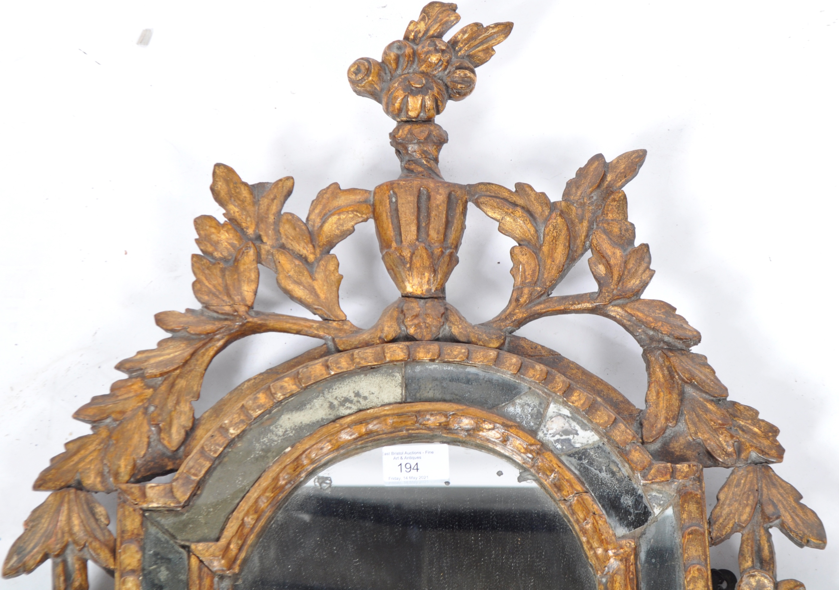 ANTIQUE 18TH CENTURY ITALIN GILT FRAMED PIER MIRROR - Image 3 of 5