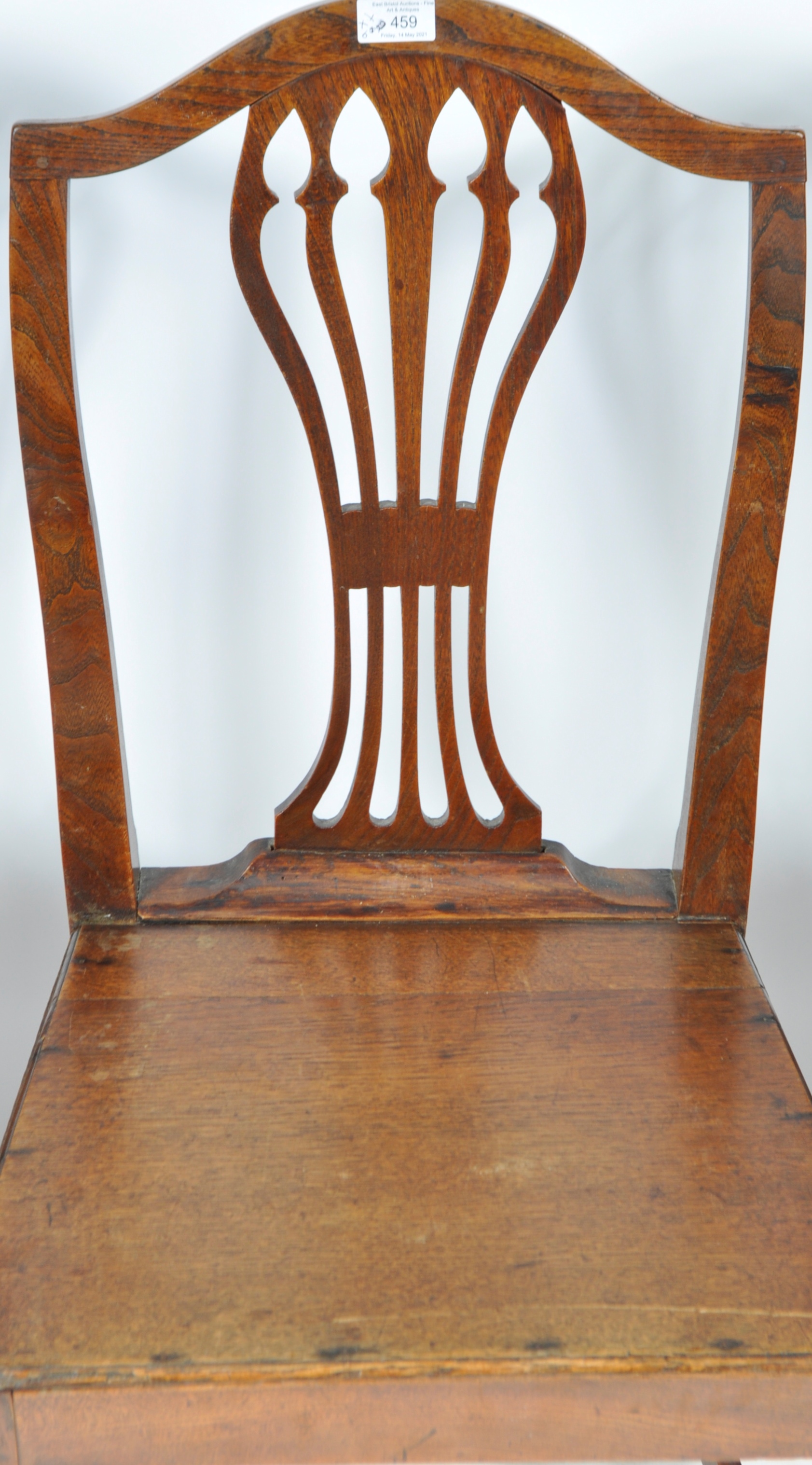 SET OF SIX 18TH CENTURY CHIPPENDALE STYLE OAK & ELM DINING CHAIRS - Image 9 of 11