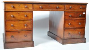 ANTIQUE 19TH CENTURY VICTORIAN MAHOGANY TWIN PEDESTAL DESK