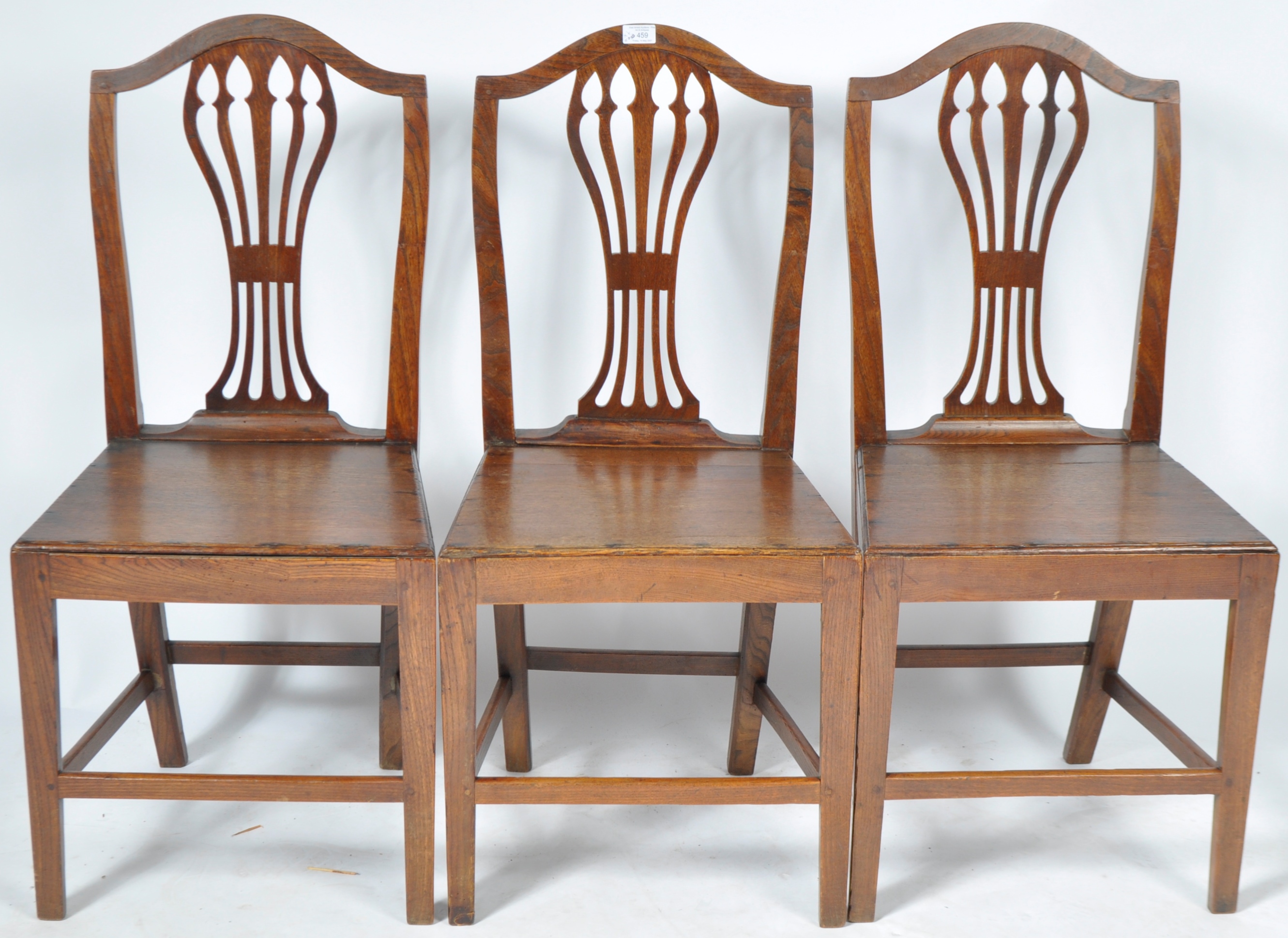 SET OF SIX 18TH CENTURY CHIPPENDALE STYLE OAK & ELM DINING CHAIRS - Image 8 of 11