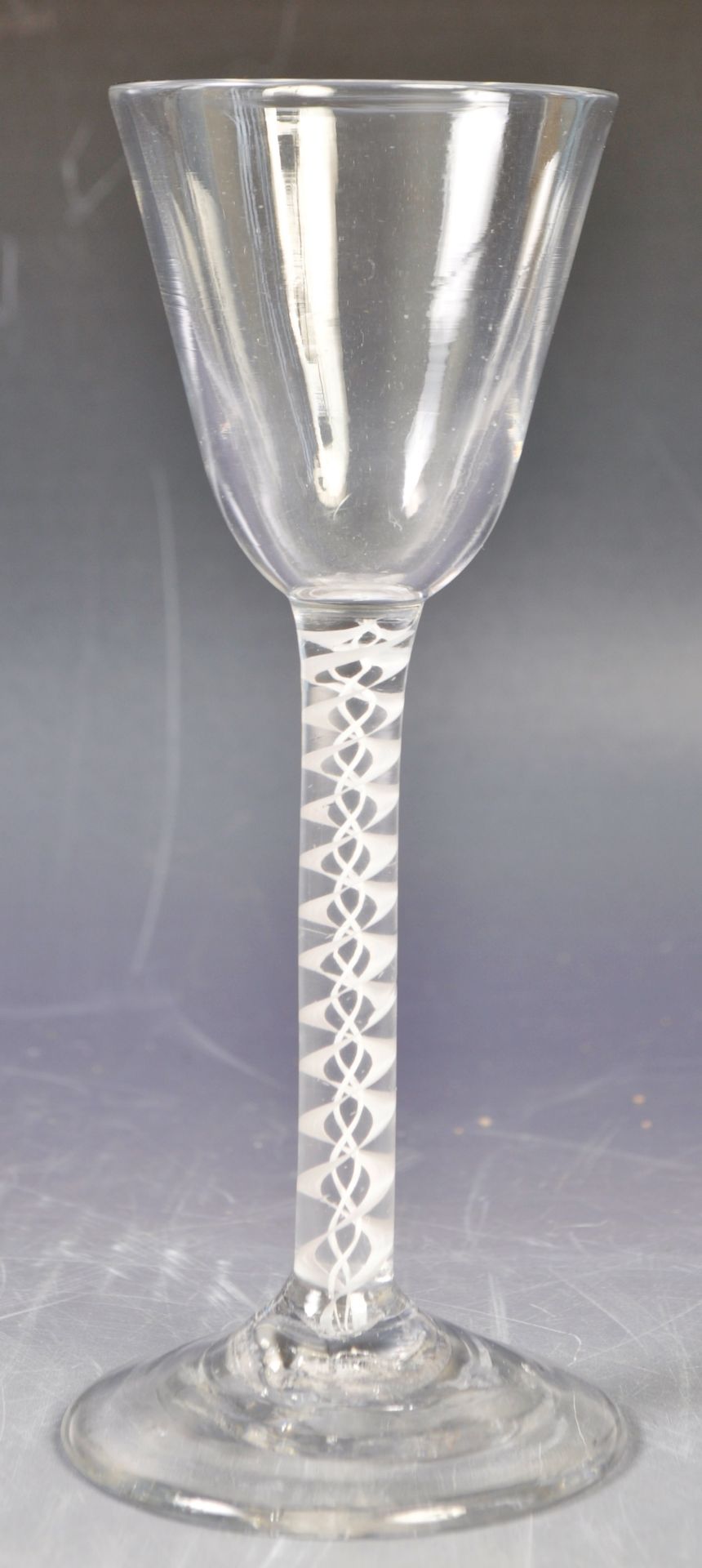 ANTIQUE 18TH CENTURY GEORGIAN DOUBLE SERIES OPAQUE TWIST WINE GLASS
