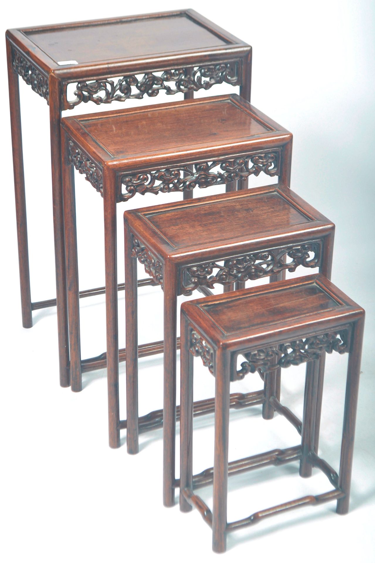 CHINESE ANTIQUE QING DYNASTY QUARTETTO NEST OF TABLES - Image 3 of 6