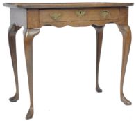 ANTIQUE 18TH CENTURY OAK LOWBOY SILVER TABLE