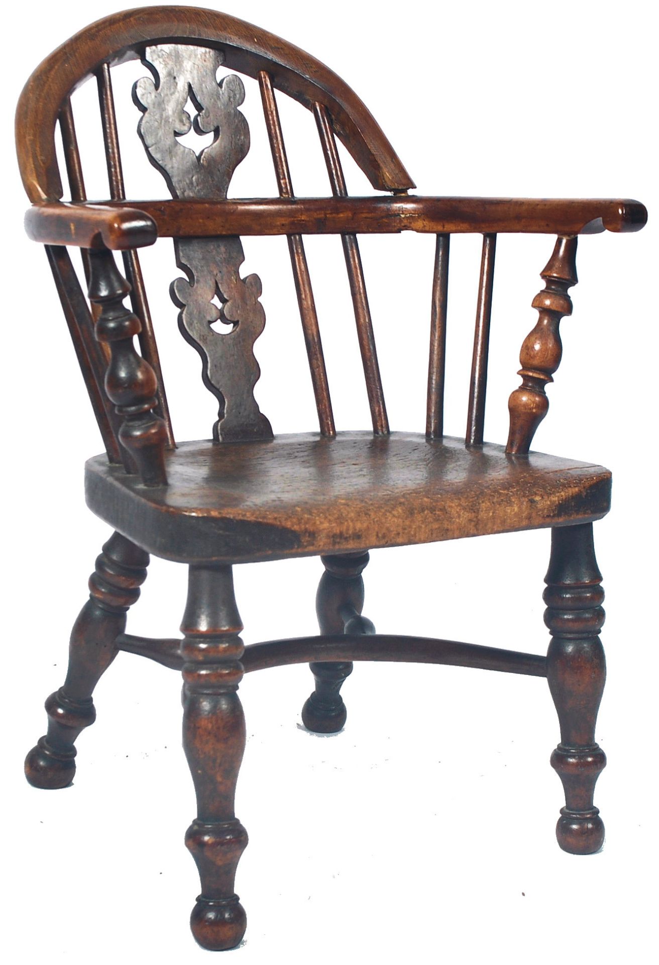 RARE ANTIQUE COUNTRY HOUSE YEW AND ELM CHILDS WINDSOR CHAIR