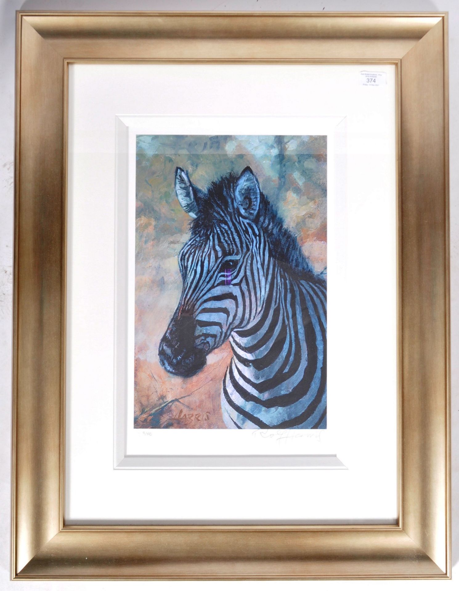 ROLF HARRIS - YOUNG ZEBRA - LIMITED EDITION SIGNED PRINT