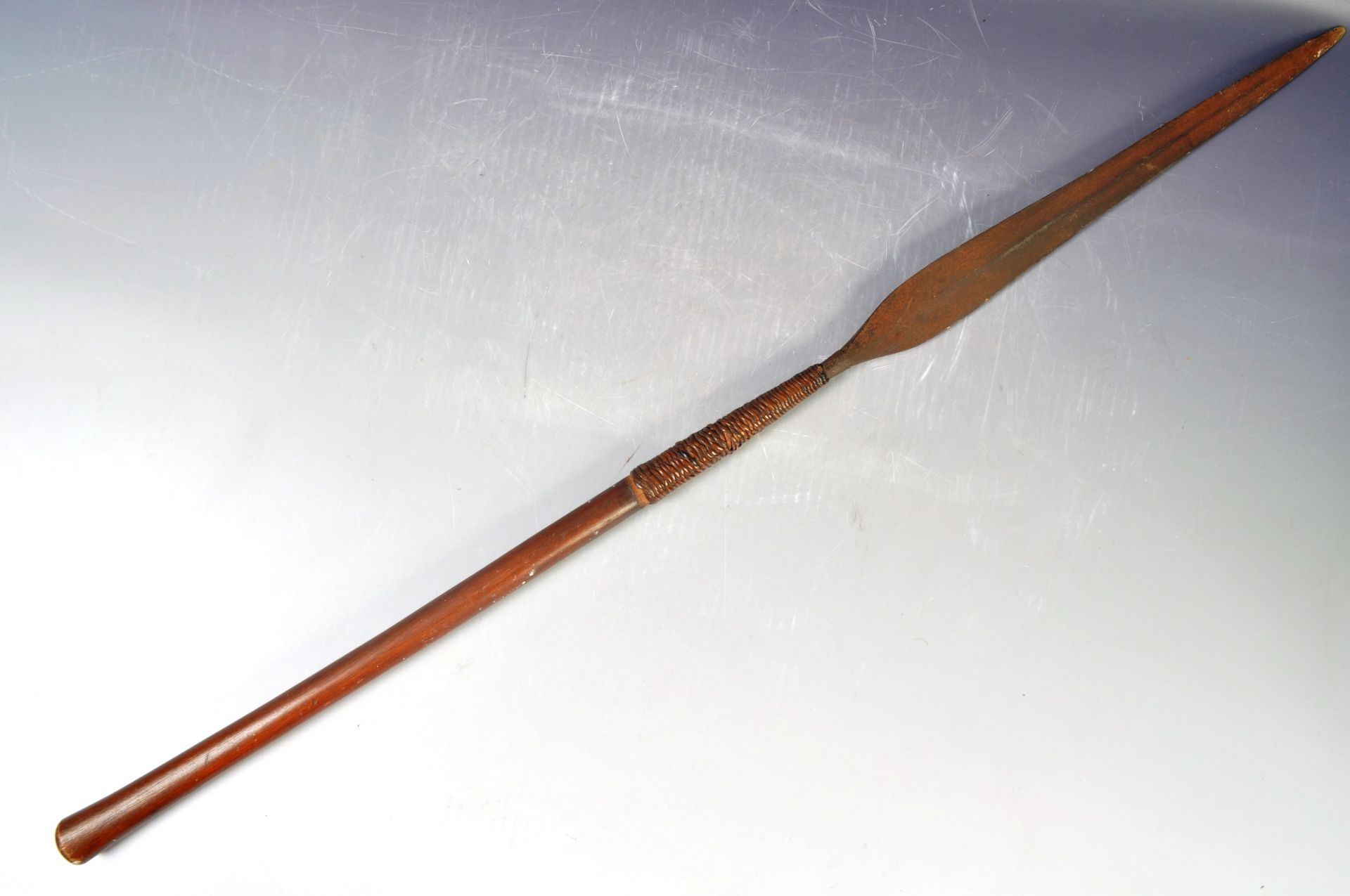 ANTIQUE ZULU TRIBAL IKLWA SHORT SPEAR / ASSEGAI