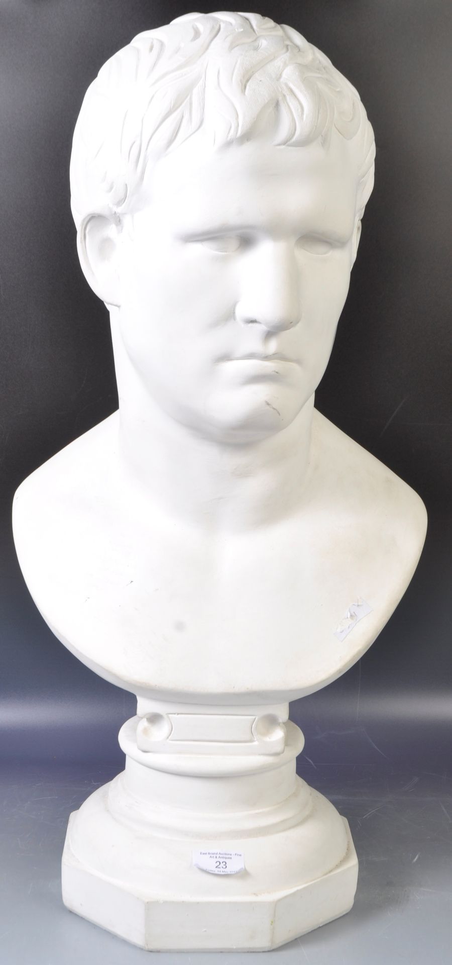 DECORATIVE PLASTER BUST OF MARCUS VIPSANIUS AGRIPPA