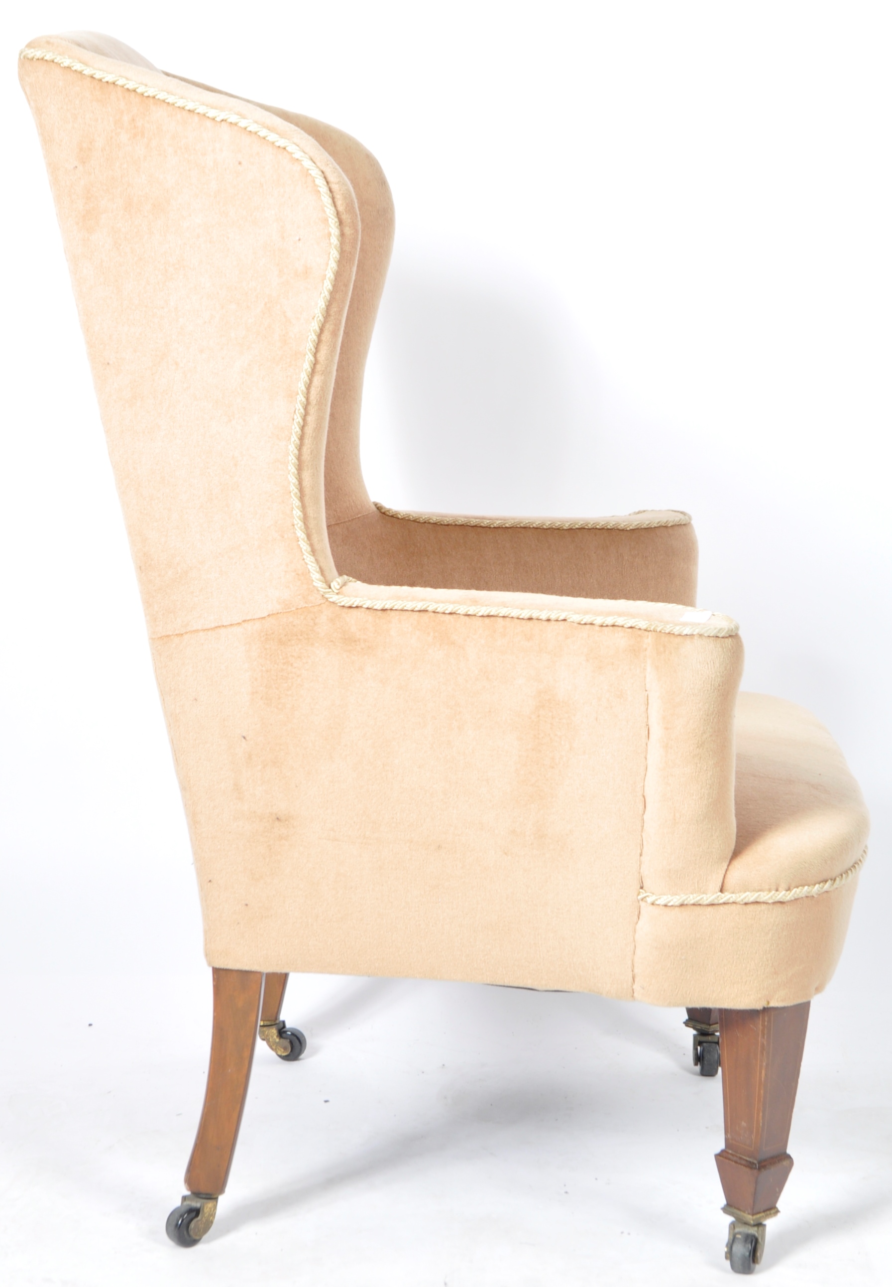 ANTIQUE 19TH CENTURY WINGBACK FIRESIDE ARMCHAIR - Image 4 of 6