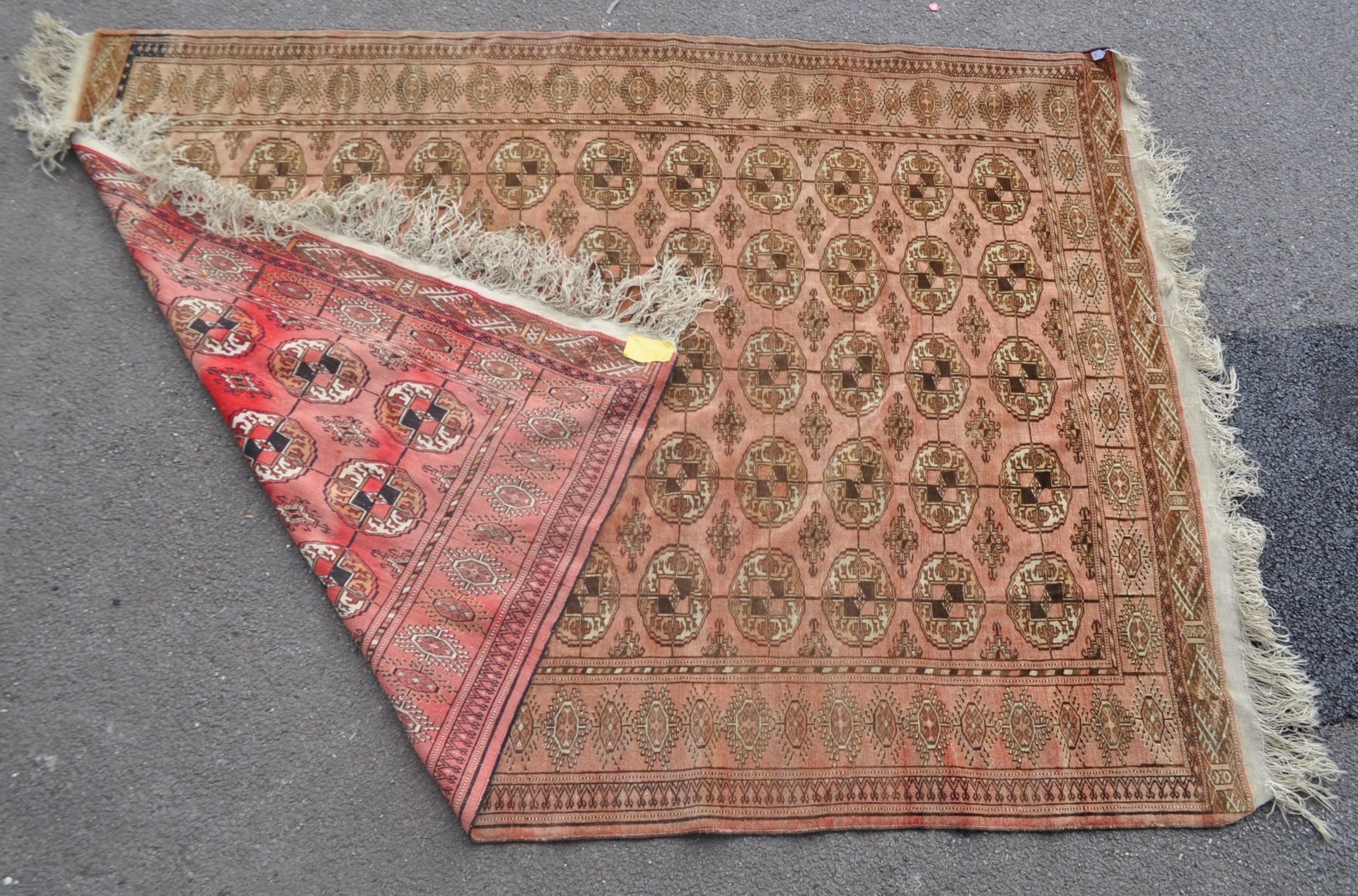 ANTIQUE IRANI BAKHTIARI HANDMADE WOOLEN CARPET FLOOR RUG - Image 5 of 5