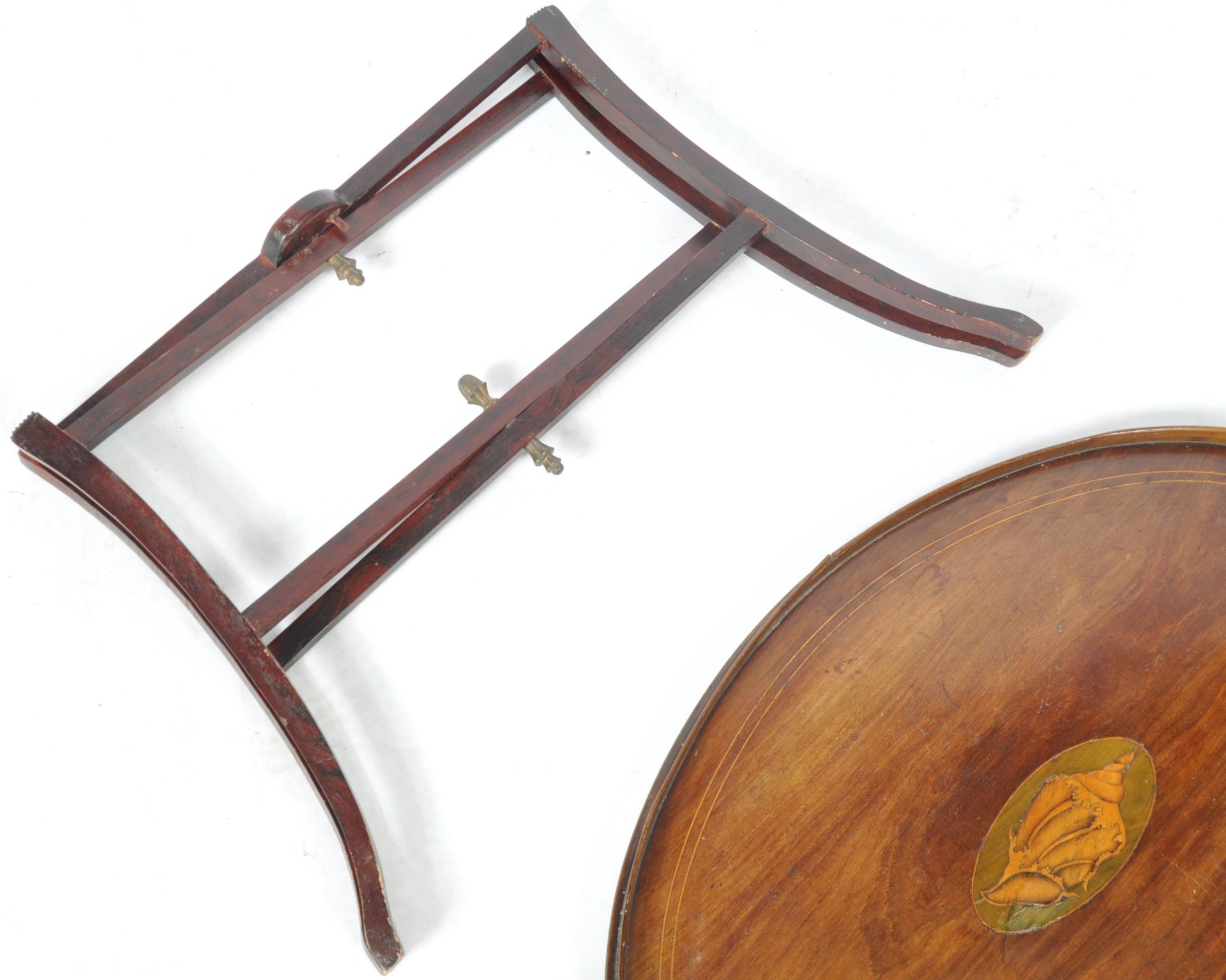 ANTIQUE GEORGIAN MAHOGANY BUTLERS TRAY ON STAND - Image 7 of 7