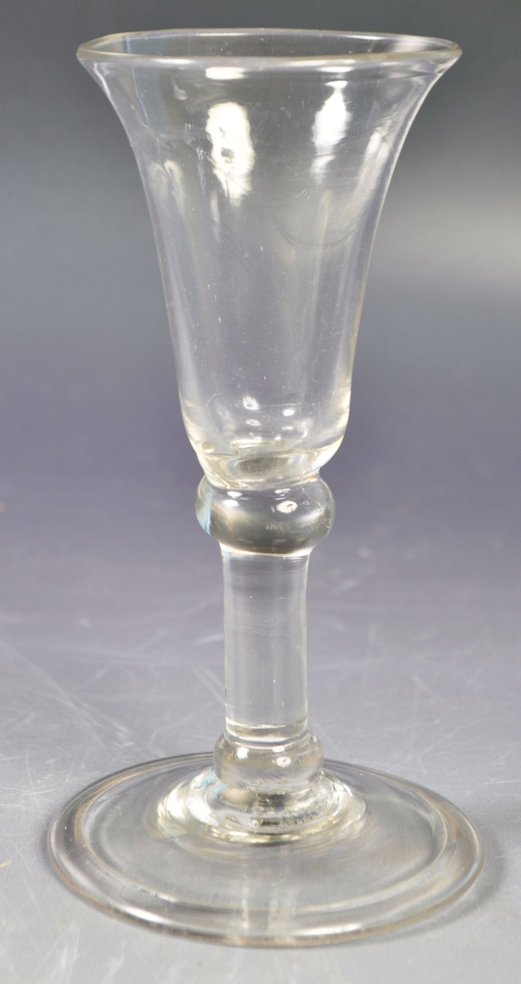 ANTIQUE 18TH CENTURY GEORGIAN BALUSTER STEM GIN GLASS