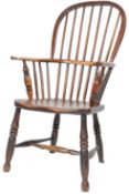 EARLY 19TH CENTURY GEORGIAN WINDSOR ARMCHAIR