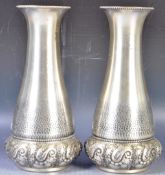 PAIR OF EARLY 20TH CENTURY WMF REPOUSSE DECORATED VASES