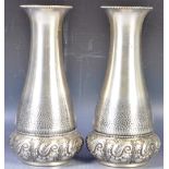 PAIR OF EARLY 20TH CENTURY WMF REPOUSSE DECORATED VASES