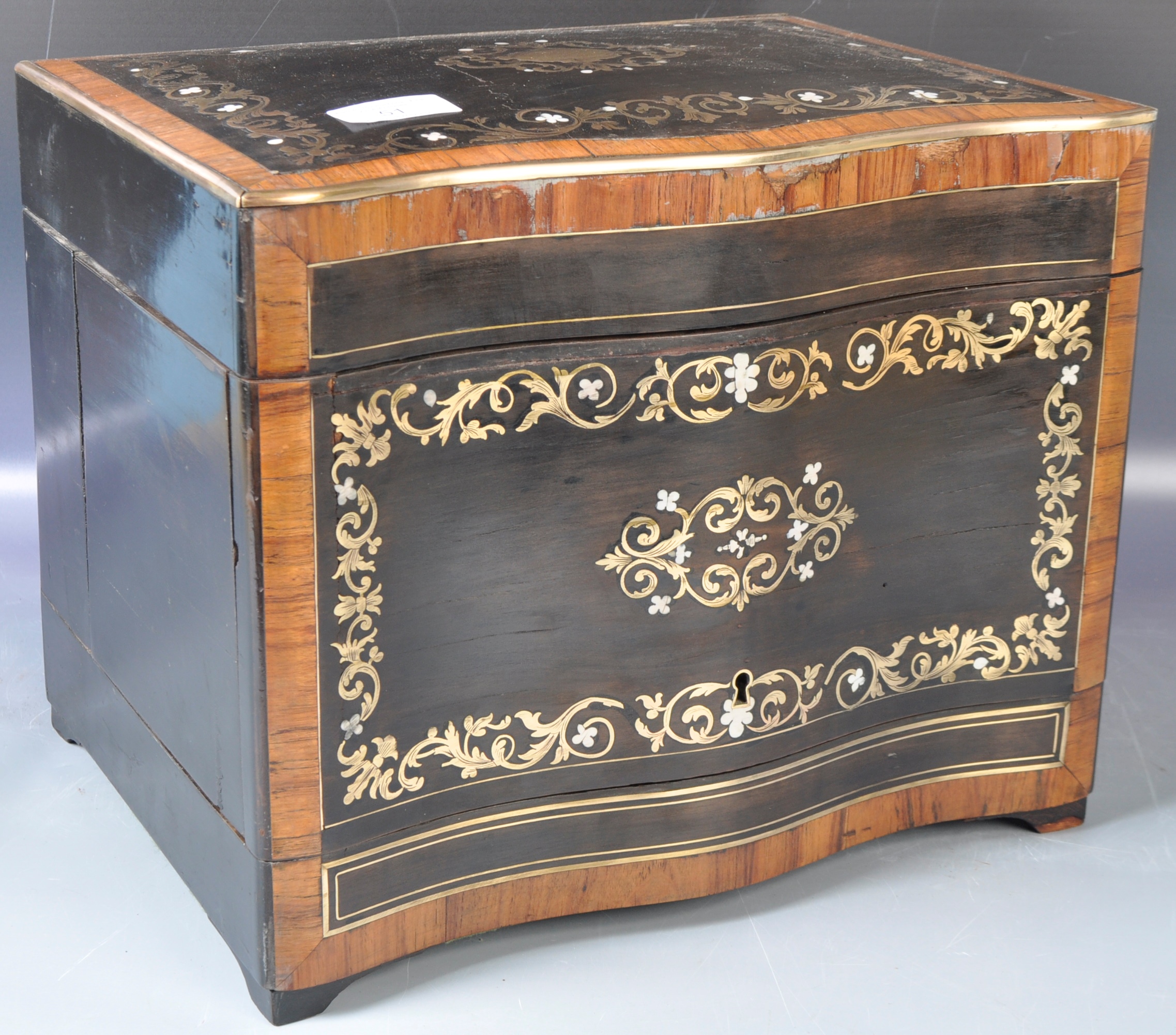 IMPRESSIVE ANTIQUE 19TH CENTURY BOULLE WORK LIQUER BOX - Image 7 of 7