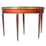 ANTIQUE FRENCH EMPIRE BRASS AND MAHOGANY CARD TABLE