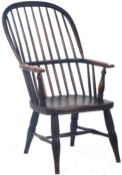 19TH CENTURY GEORGIAN OAK AND ELM WINDSOR ARMCHAIR