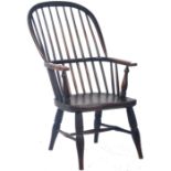 19TH CENTURY GEORGIAN OAK AND ELM WINDSOR ARMCHAIR