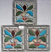 THREE 19TH CENTURY VICTORIAN STAINED GLASS WINDOW PANELS