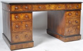 ANTIQUE WALNUT EDWARD AND ROBERTS MANNER TWIN PEDESTAL DESK