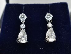 PAIR OF 18CT WHITE GOLD 2.4CT DIAMOND EARRINGS