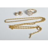 GROUP OF 9CT GOLD AND CZ JEWELLERY