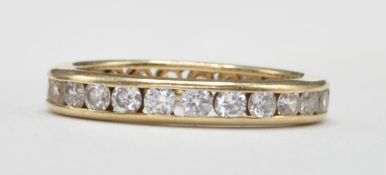 14CT GOLD AND CZ FULL ETERNITY RING