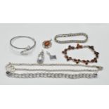 COLLECTION OF STAMPED 925 SILVER LADIES JEWELLERY.