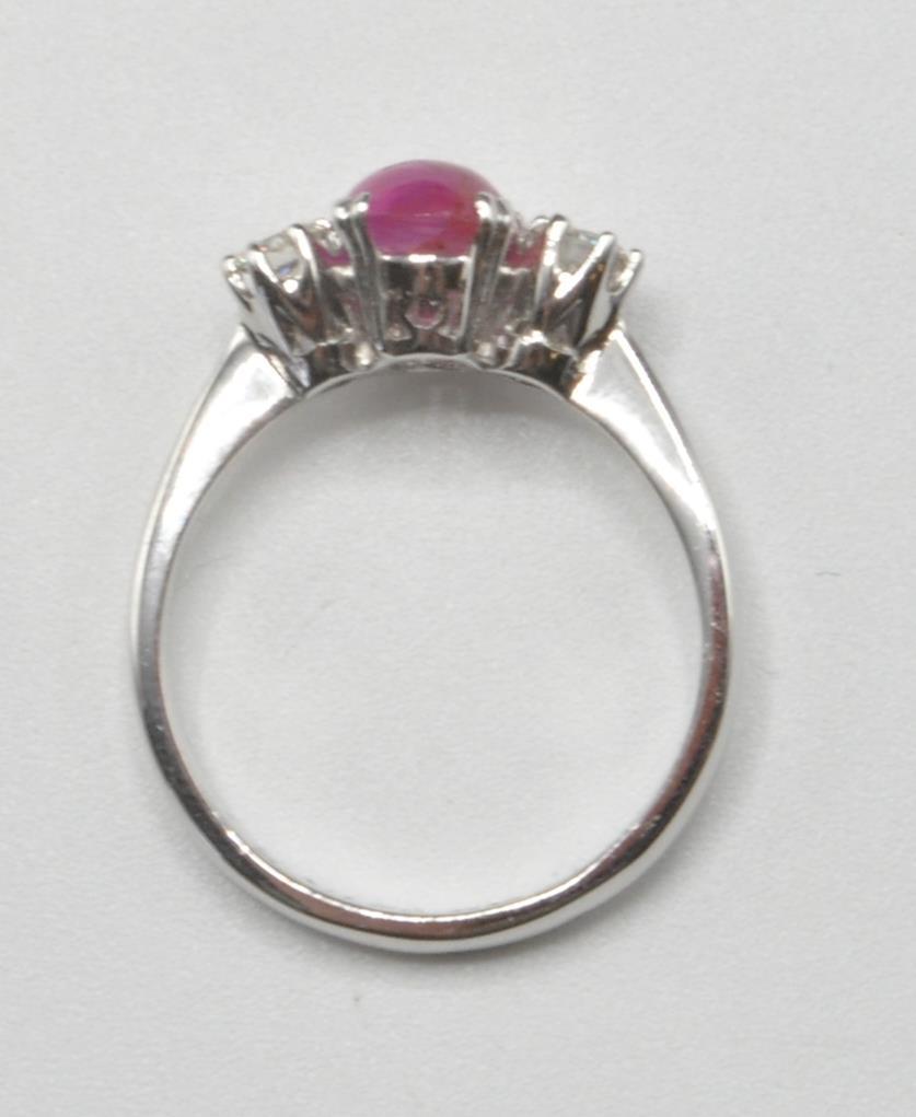18CT WHITE GOLD RUBY AND DIAMOND RING - Image 5 of 6
