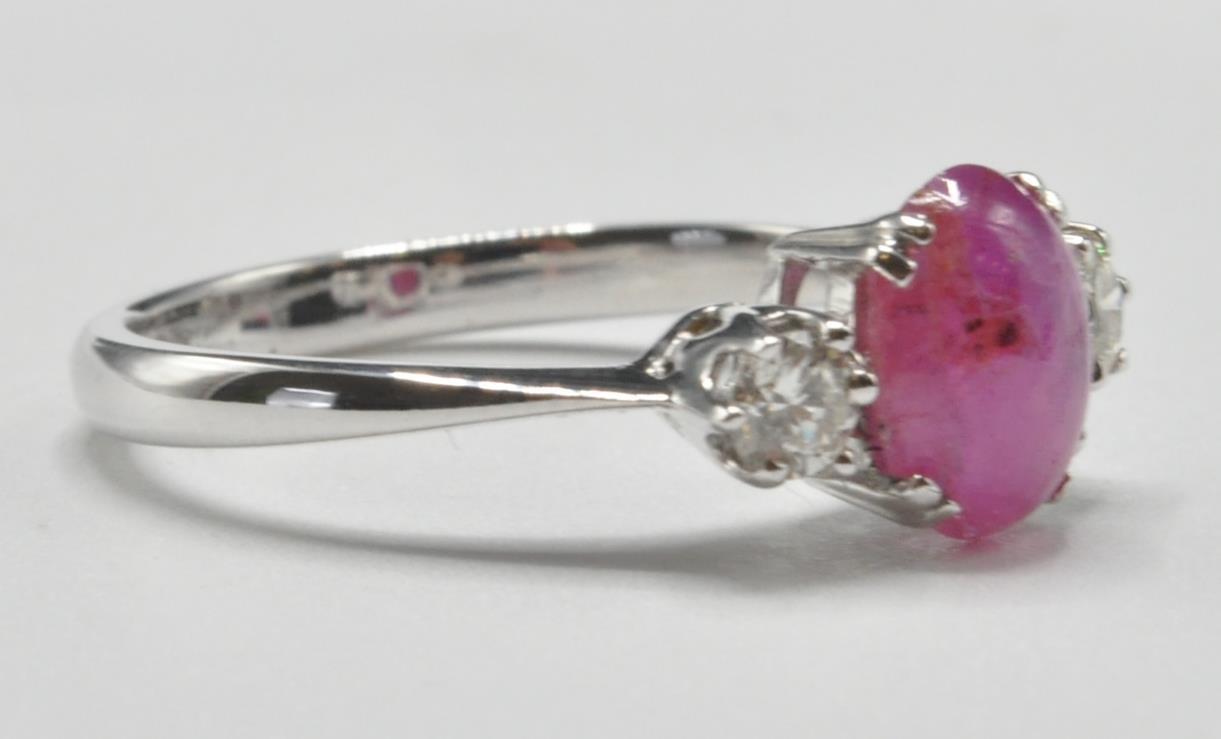 18CT WHITE GOLD RUBY AND DIAMOND RING - Image 2 of 6