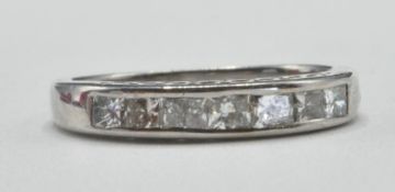 18CT WHITE GOLD DIAMOND HALF ETERNITY RING