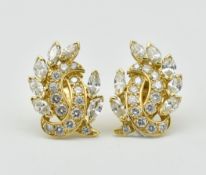 PAIR OF 18CT GOLD & DIAMOND EARRINGS