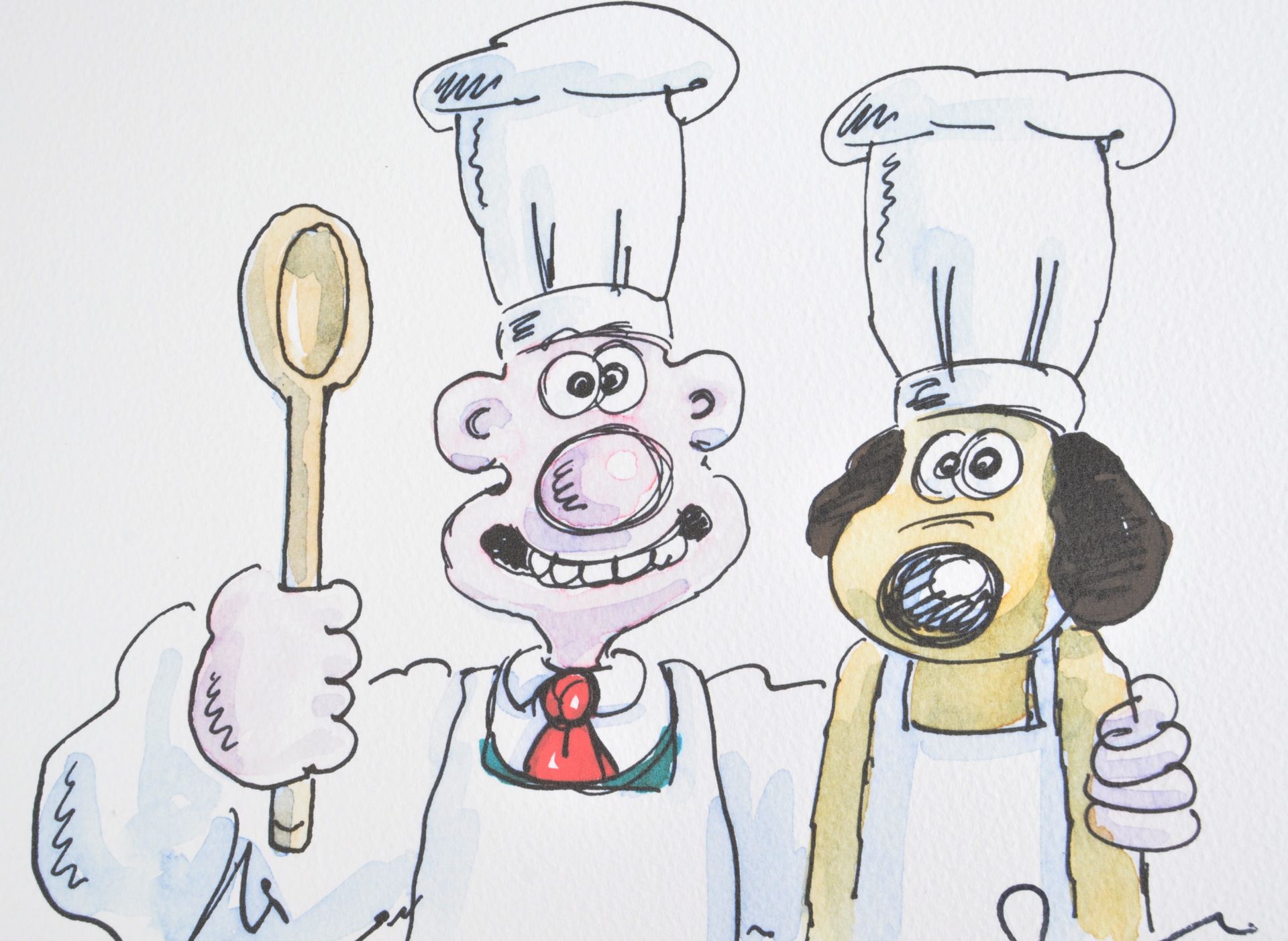 AARDMAN ANIMATIONS - WALLACE & GROMIT - NICK PARK SIGNED ARTWORK - Image 2 of 3