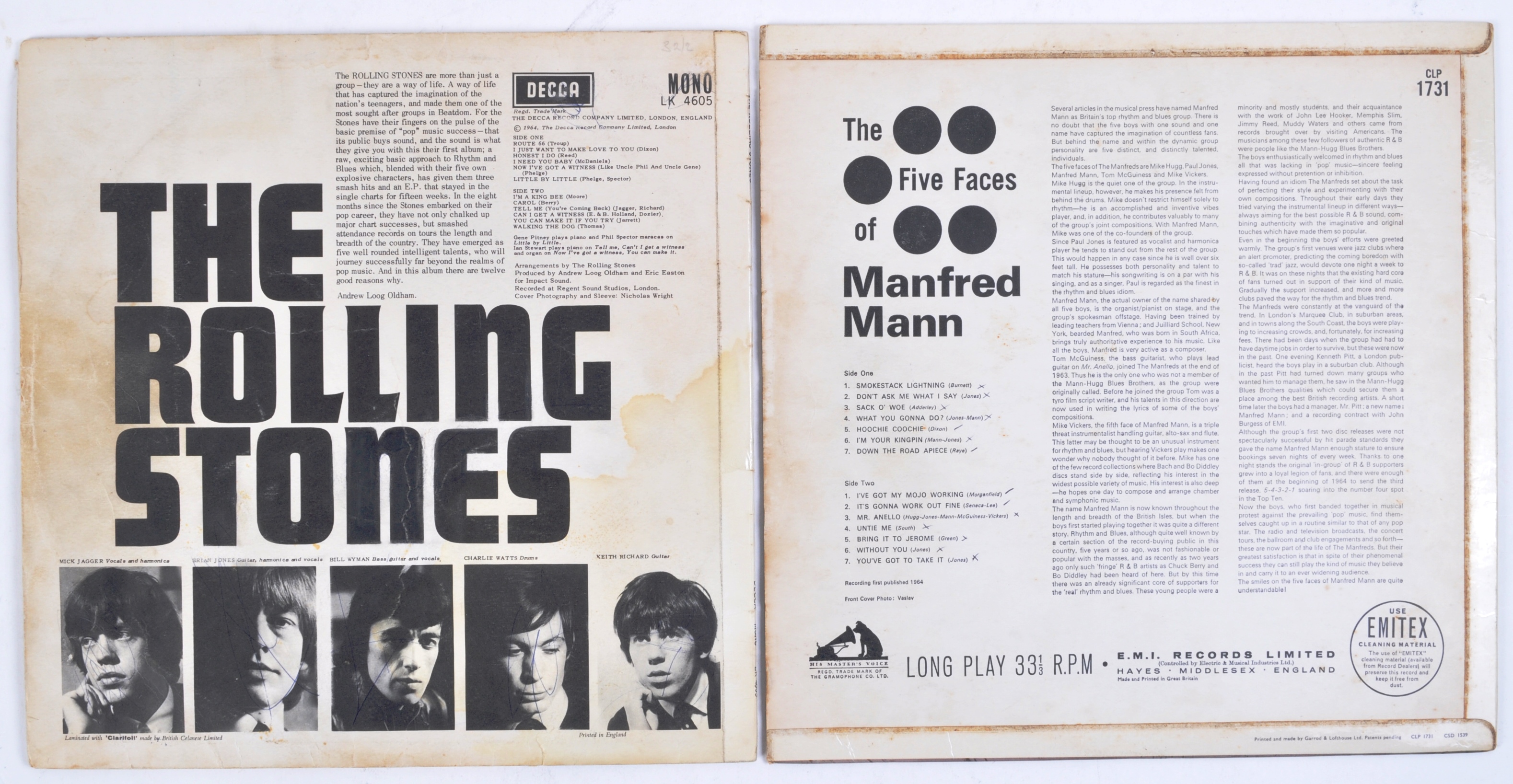 TWO ROCK ALBUMS MANFRED MANN AND THE ROLLING STONES - Image 2 of 5