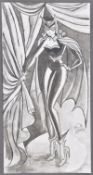 BATMAN - BOB KANE - RARE ORIGINAL CATWOMAN ARTWORK PAINTING