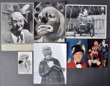 COLLECTION OF CLOWN / CIRCUS RELATED AUTOGRAPHS & SIGNED PHOTOS