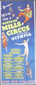 BERTRAM MILLS CIRCUS - ORIGINAL 1960S ADVERTISING POSTER