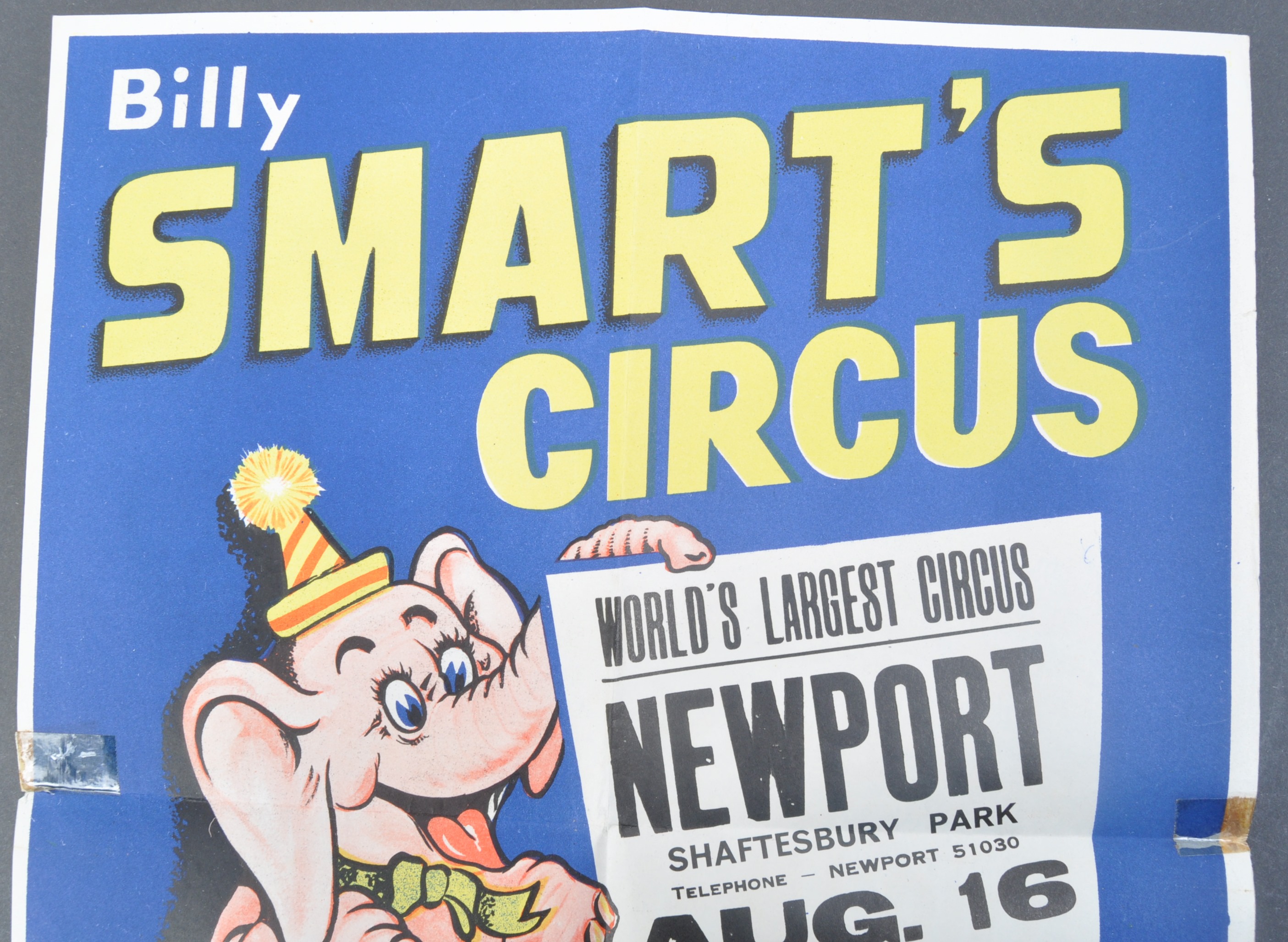 BILLY SMART'S CIRCUS - ORIGINAL 1960S CIRCUS ADVERTISING POSTER - Image 3 of 3