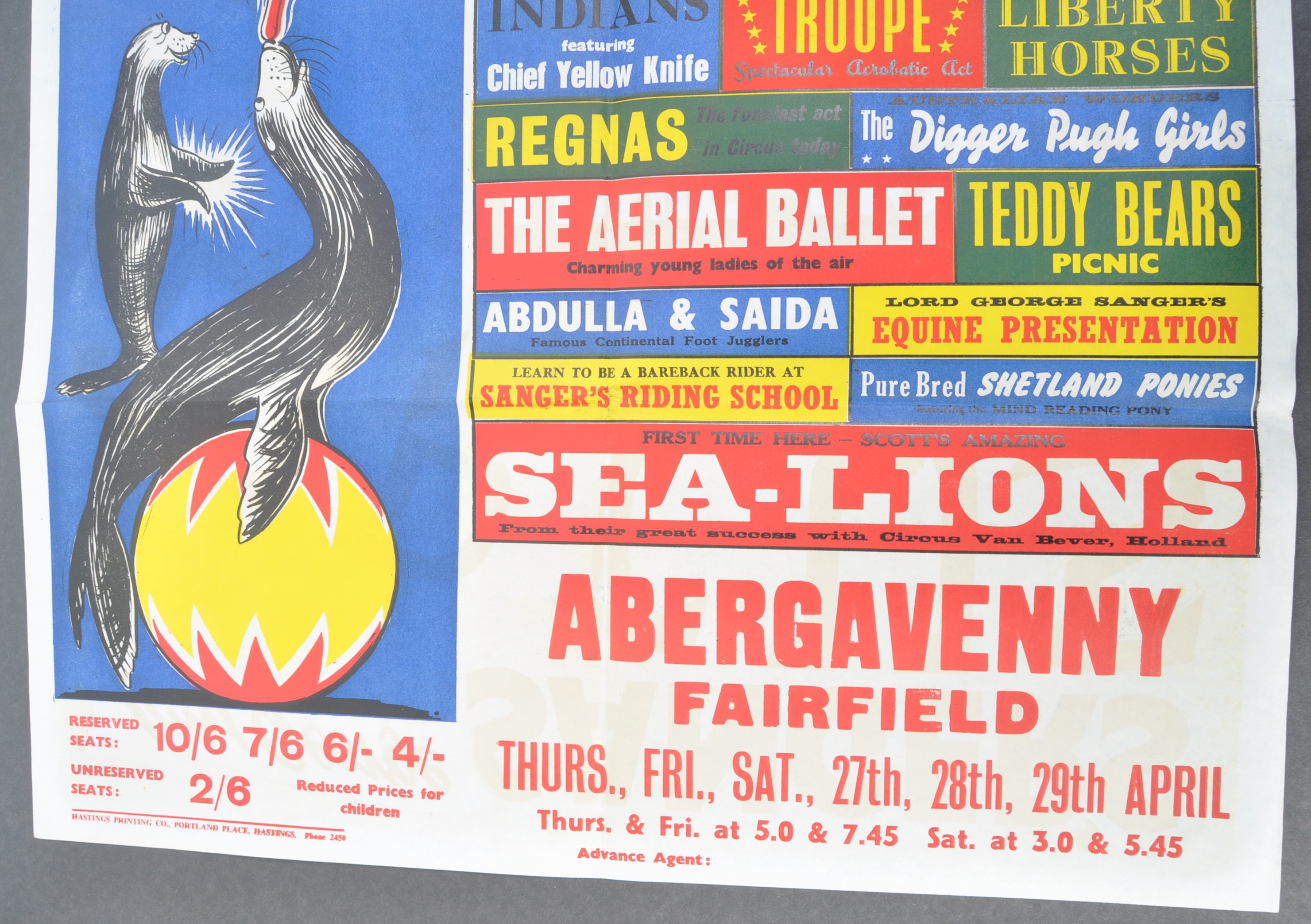 LORD GEORGE SANGER'S CIRCUS - ORIGINAL 1960S ADVERTISING POSTER - Image 4 of 4