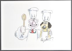 AARDMAN ANIMATIONS - WALLACE & GROMIT - NICK PARK SIGNED ARTWORK