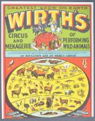 WIRTH'S CIRCUS - SCARCE 1930S AUSTRALIAN ADVERTISING POSTER