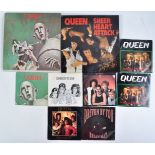 QUEEN GROUP OF VINYL RECORDS AND 45 7" SINGLES