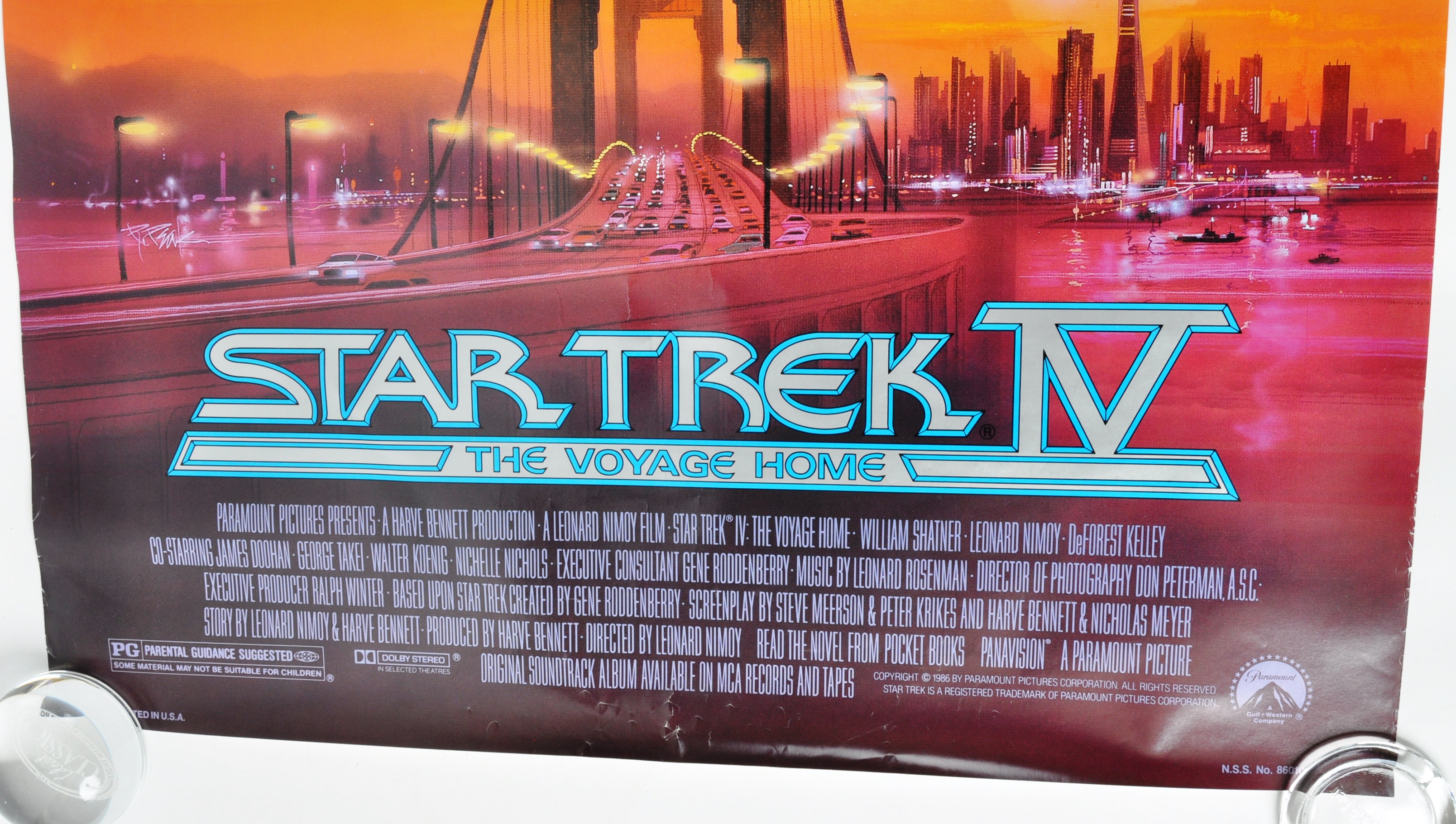 STAR TREK IV - THE JOURNEY HOME - ORIGINAL ONE SHEET POSTER - Image 4 of 4