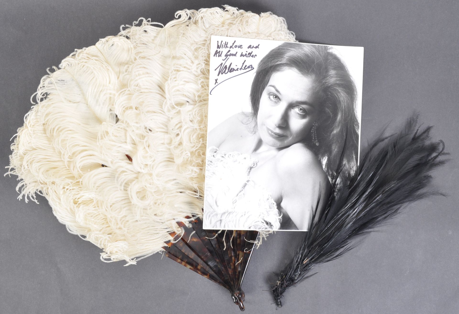 COLLECTION OF VALERIE LEON - PERSONALLY USED OSTRICH FEATHER FAN