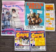 CIRCUS POSTERS - COLLECTION OF X5 VINTAGE 1970S ORIGINAL POSTERS