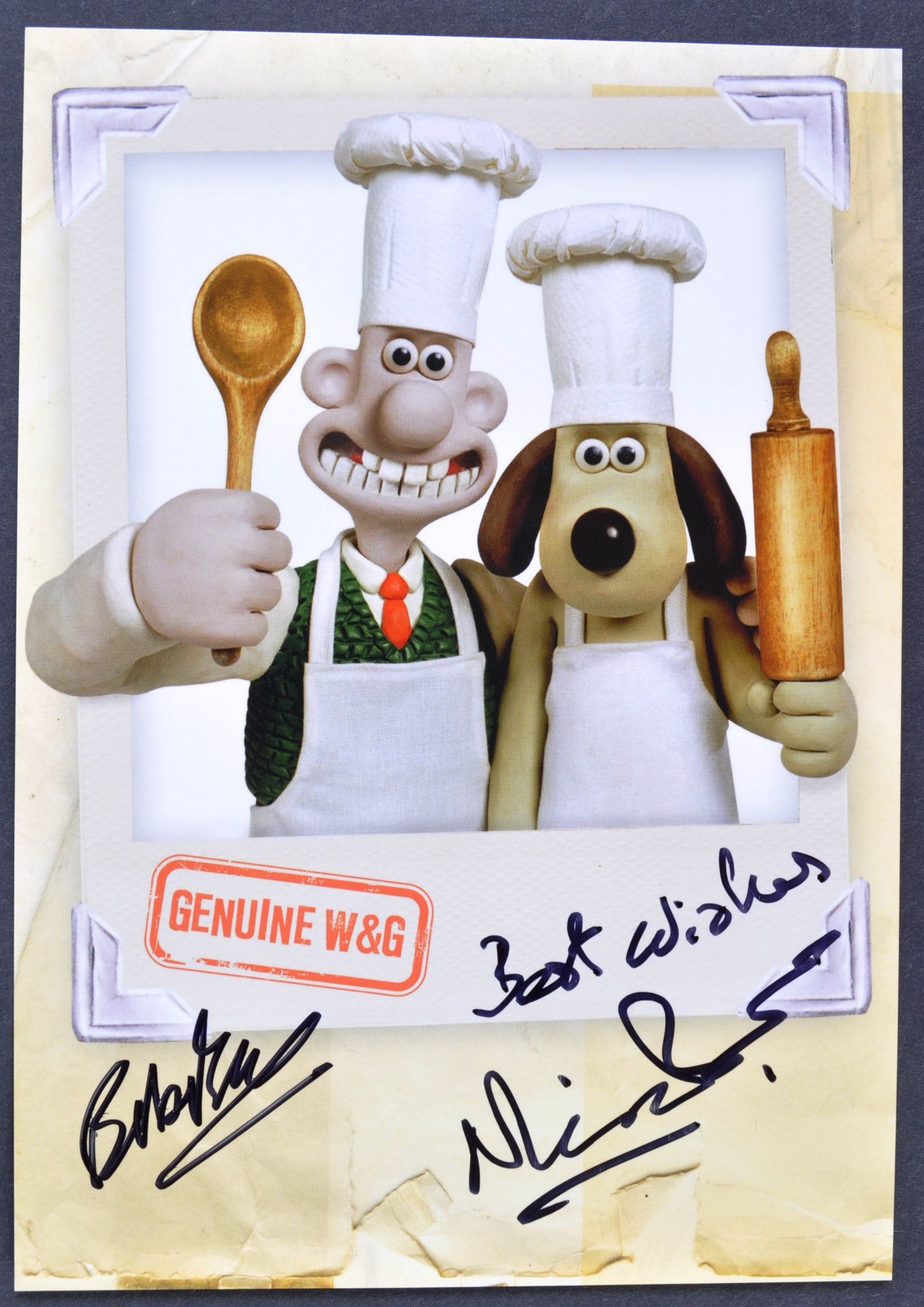 AARDMAN ANIMATIONS - MATTER OF LOAF & DEATH - DUAL SIGNED PHOTO