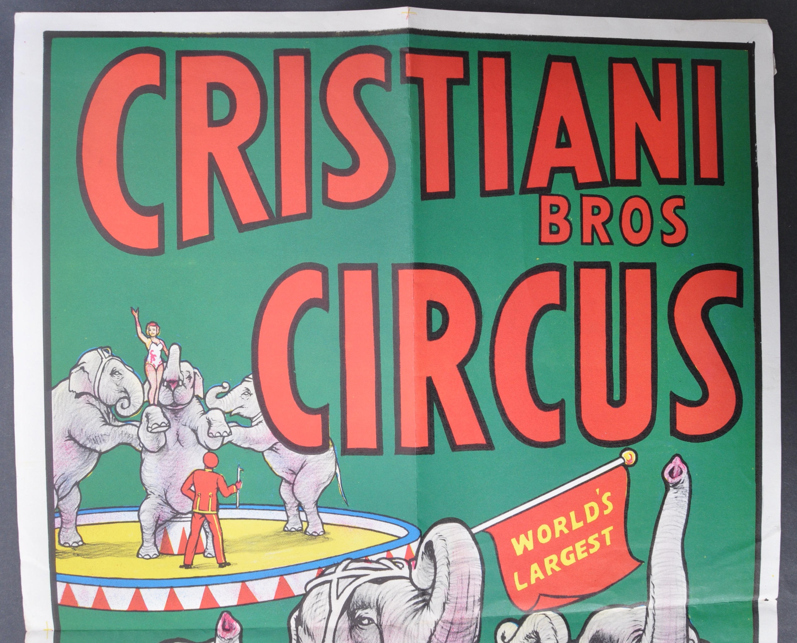 CRISTIANI BROS CIRCUS - ORIGINAL 1950S AMERICAN CIRCUS ADVERTISING POSTER - Image 2 of 4