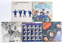 THE BEATLES A GROUP OF FIVE VINYL RECORD ALBUMS