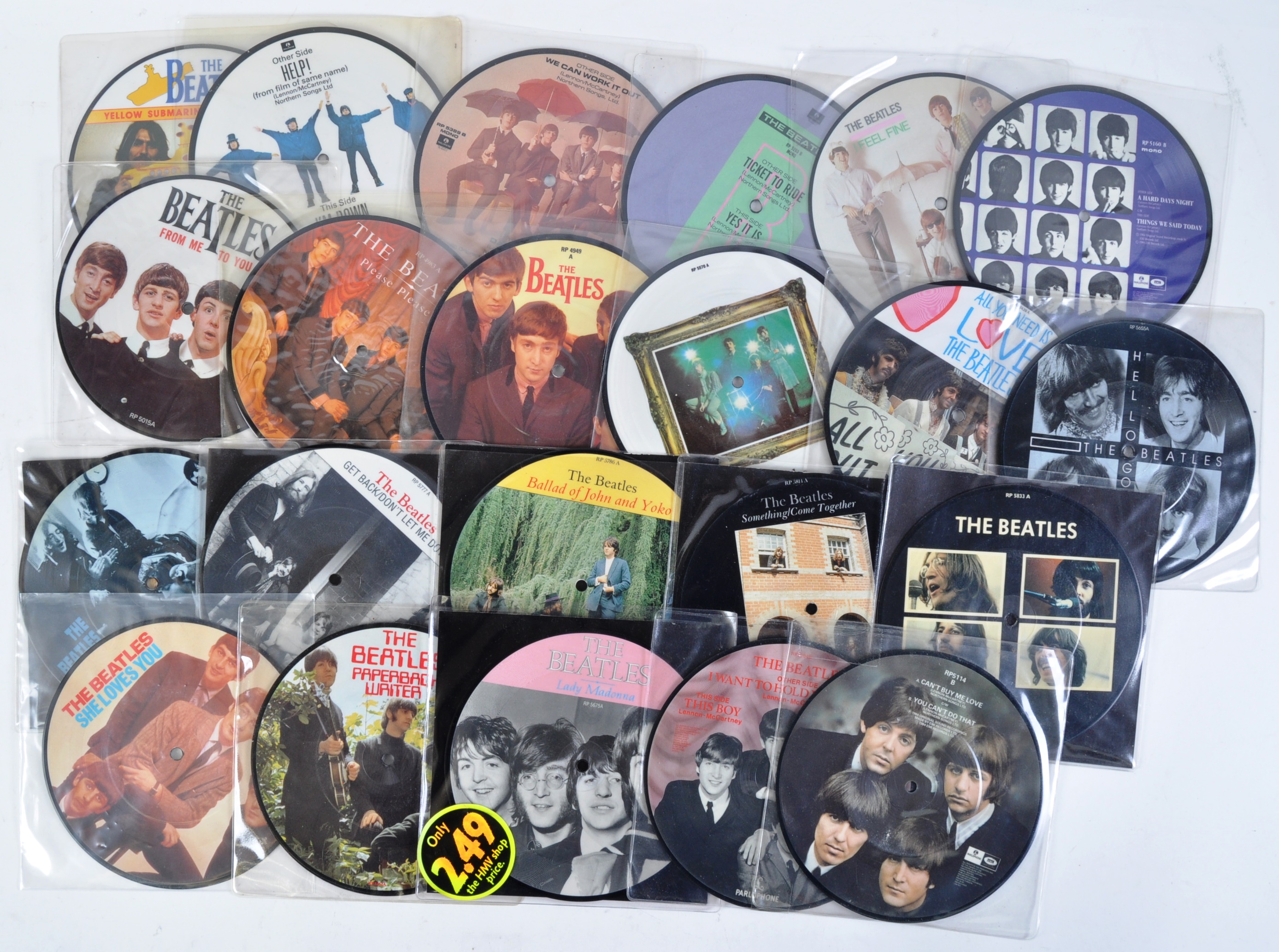 THE BEATLES ANNIVERSARY PICTURE DISC - COLLECTION OF 22 SINGLES