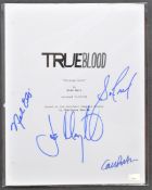 TRUE BLOOD - 2008-2014 - AUTOGRAPHED SCRIPT COVER X4 CAST MEMBERS